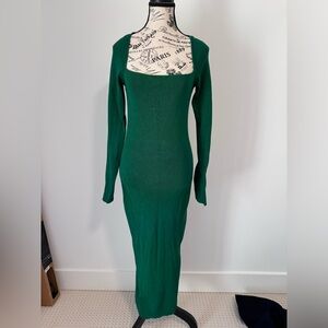 Green Knit Maxi Dress
